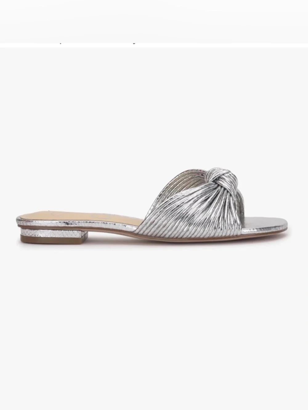 JESSICA SIMPSON Dydra Silver Knot-Front Slide Sandals - Picture 15 of 15